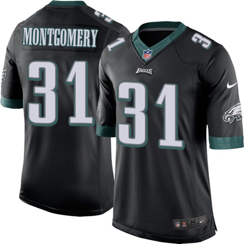 Men's Limited Wilbert Montgomery Nike Jersey Black Alternate - #31 NFL Philadelphia Eagles